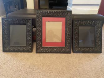 Frames - Set Of Three Beautiful Heavy Duty Frames- Black W/ Red Accents