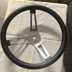 Auto steering wheel black & chrome