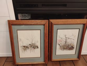 Set Of Two Pictured Signed Vintage Art