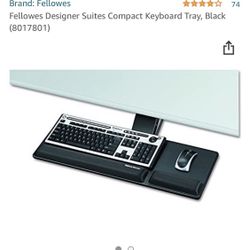 Fellowes Designer Suites Compact Keyboard Tray, Black