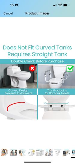 Vive Toilet Safety Rail - Adjustable Grab Bar - Compact Support Frame with Handrail for Bathroom Toilet Seat - Easy Installation for Handicap Senior B