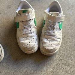 Boys White And Green detail Nike’s Size 12