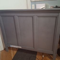 Solid Wood Queen Bed FRAME GREY