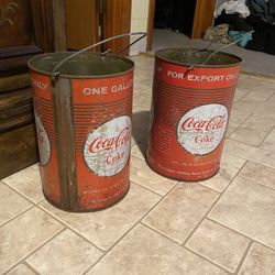 Antique 1 gallon Coca-Cola syrup cans