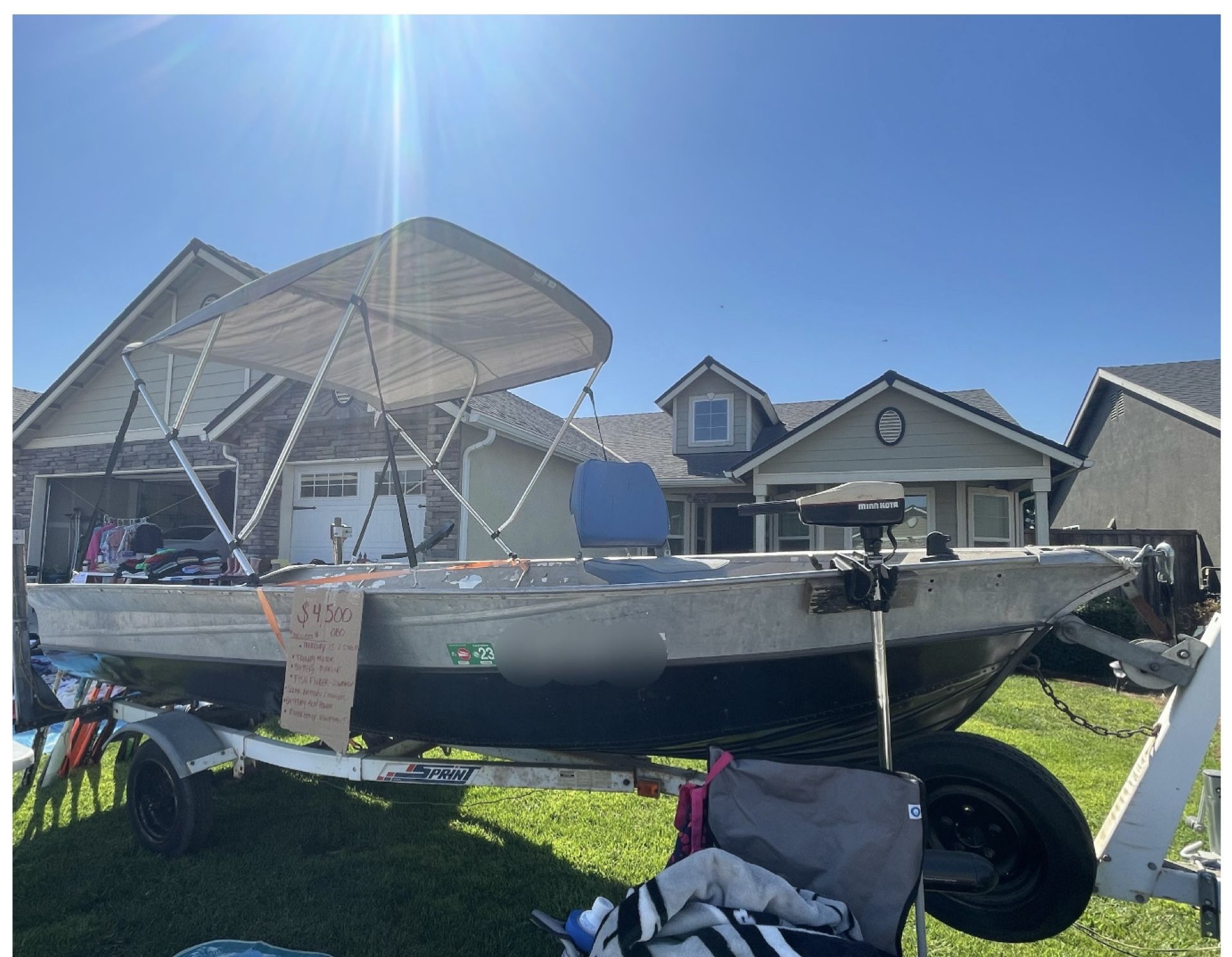 14ft Valco Fishing Boat w/ Trailer