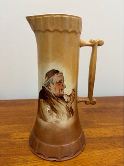Antique Hampshire Pottery Monk Pitcher by J.S. Taft & Co.