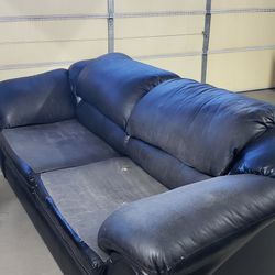 FREE - Black Love Seat And Couch 
