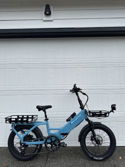 Lectric XP4 Foldable eBike Step-Thru • Raindrop Blue • Long-Range • Only 117 Miles Electric Bike