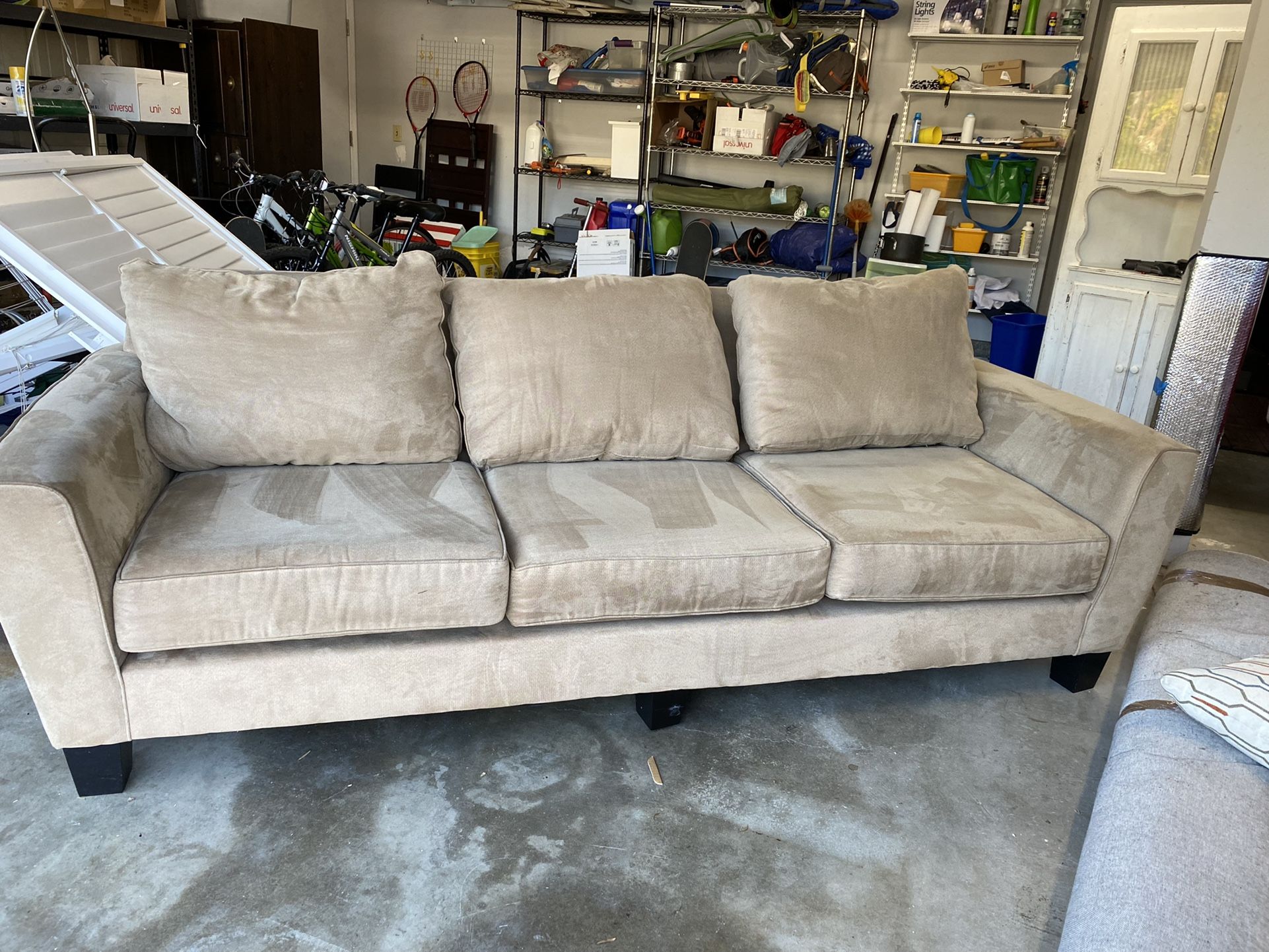Beige Microfiber Couch
