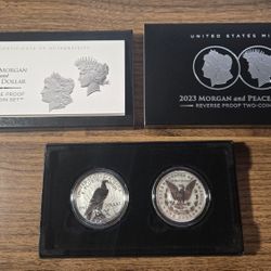 2023 1$ Morgan & Peace Silver Dollar 2pc Set