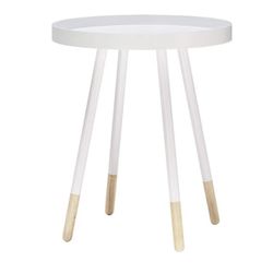 Modern White Round Side Table – Scandinavian Style – Excellent Condition