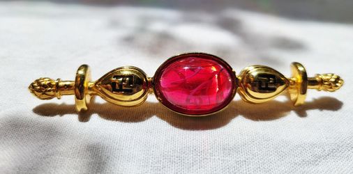 Vintage Fendi FF Gold-tone Designer Brooch