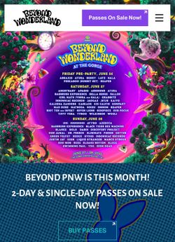 Beyond Wonderland at the Gorge Wristbands 2026