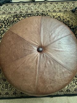 Leather ottoman