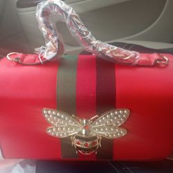 Red Bubble Bee Purse