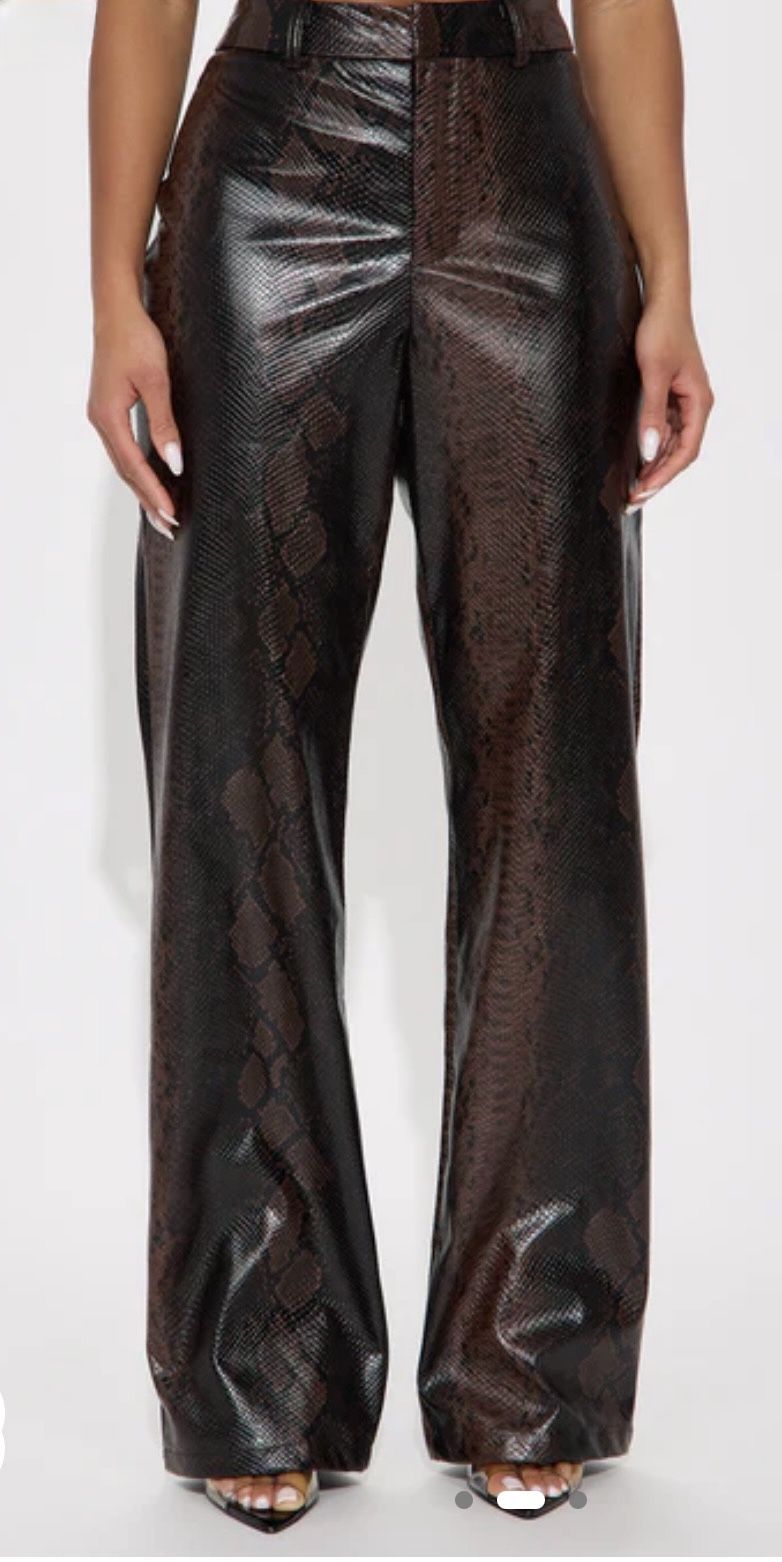 Black Cocodrile Faux Leather Pants