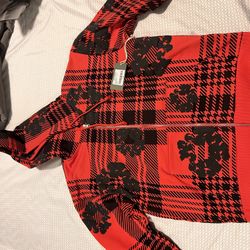 Denim Tears Plaid Cotton Wreath Zip Hoodie