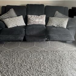 Recliner sofa and love seat with 7 cushions