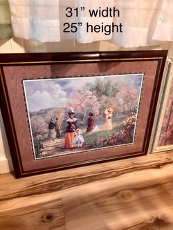 Vintage Home Interiors "Thru God's Grace"  by Bettie Hebert Felder Large Framed Print 31" x 25" ”
