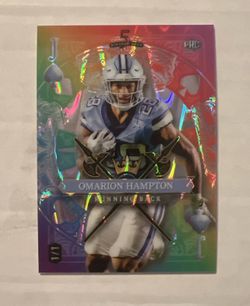2024 Wild Card Omarion Hampton 1/1 Jack of Spades Rainbow 5 Card Draw Prospct