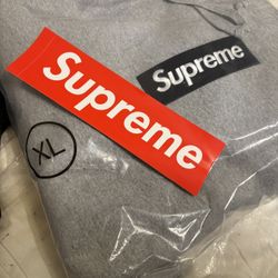 FW25 Supreme Box Logo Hoodie Grey Xl 