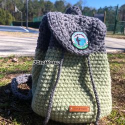 JCroWorld. Crochet Green Backpack For Boys