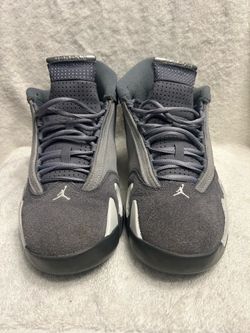 Size 10 Air Jordan 14 Grey Suede Sneakers