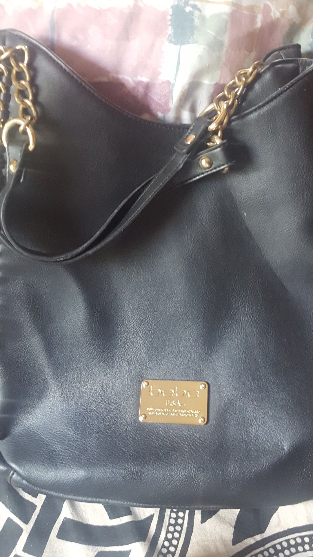 Bebe black leather purse