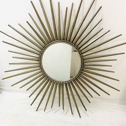 Large vintage beautiful sunburst mirror .widest part  Is 40inc