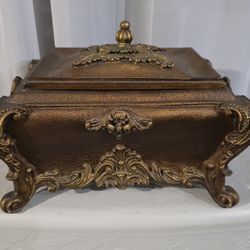 Antique French Provincial Ornate Jewelry Casket