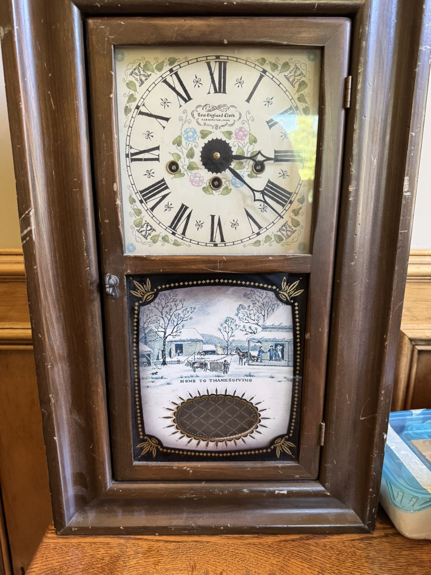 VTG England Clock Co 8 Day Spring Wound