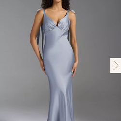 BLUE BRIDESMAID FORMAL DRESS