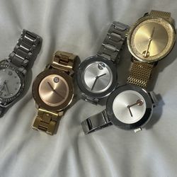 Lot Of Movado Watches And A Coach Watch (women’s) 
