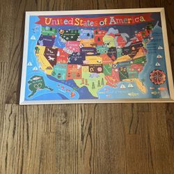 Framed Map Of The United States 