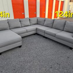 FREE DELIVERY Couch Sofa Chaise Sectional 5 Piece Grey