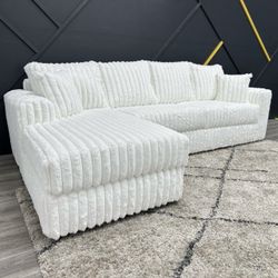 Corduroy White Sectional