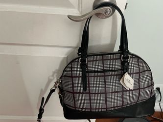 Coach Peyton Cora Glen plaid Satchel crossbody hangbag