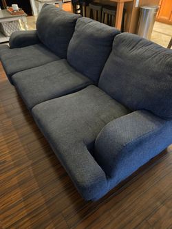 3-Seat Blue-Gray Fabric Sofa and love seat