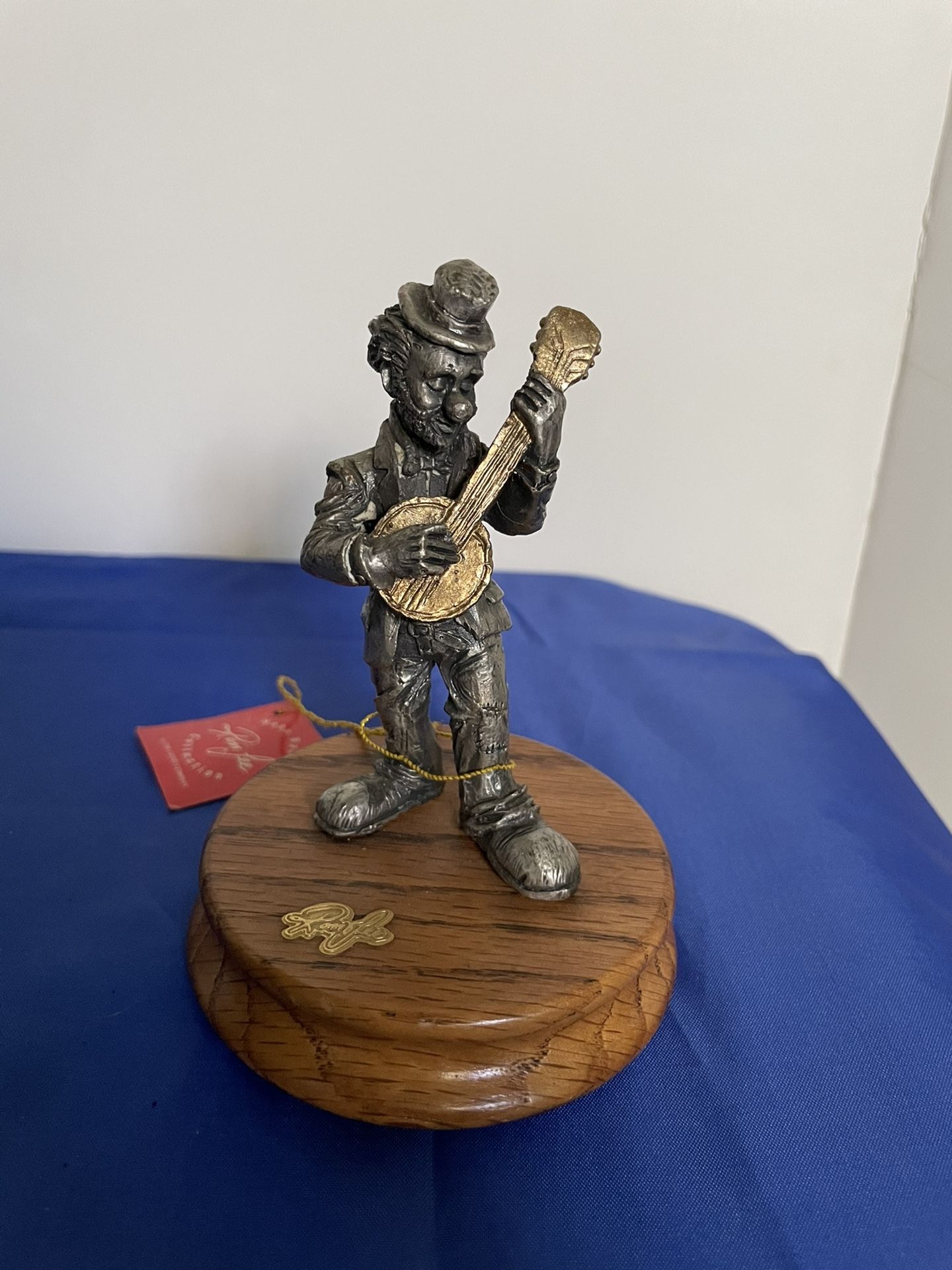 intage Ron Lee Hobo Band pewter clown playing drum collectible figurine; With Original 1989 Tag