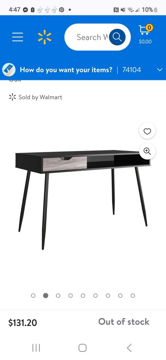 Ameriwood Home Grafton Writing Desk, Black Oak, New