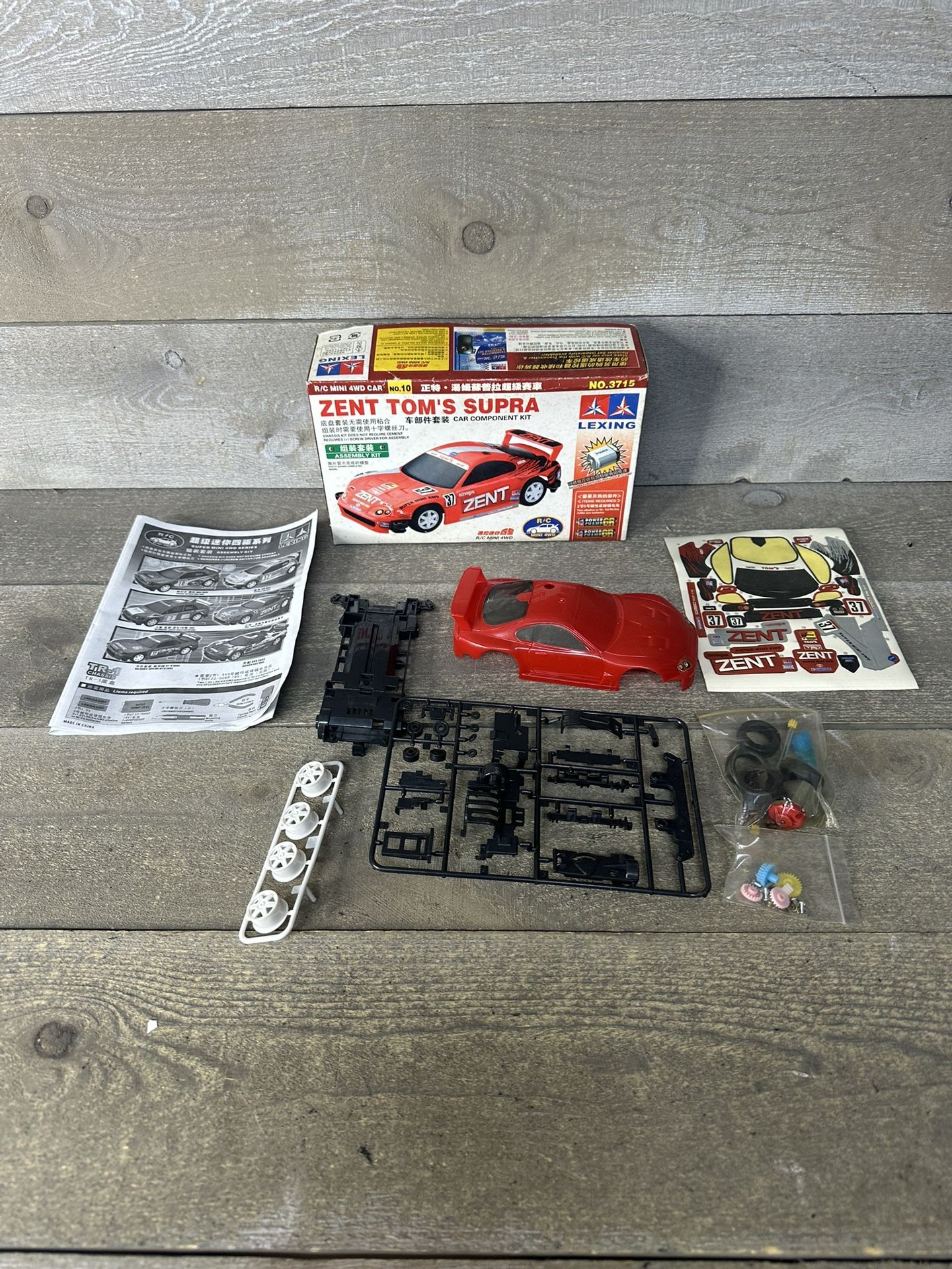 Vintage Lexing RC Mini 4wd Zent Tom’s Toyota Supra TR-1 Assembly Kit No 10