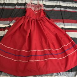 RED DRESS LIKE NEW SIZE 12 GIRL- $40