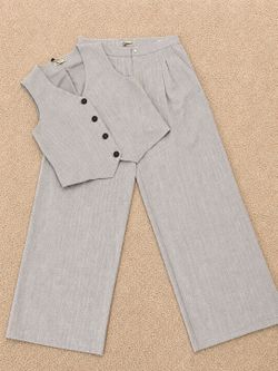 Classy Light grey trousers w matching vest