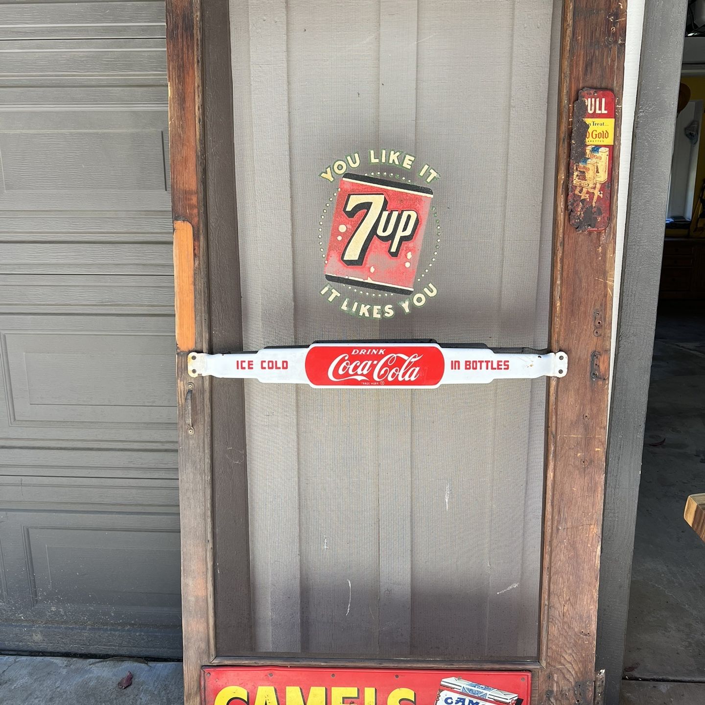 Vintage Push Screen Door From  General Store 