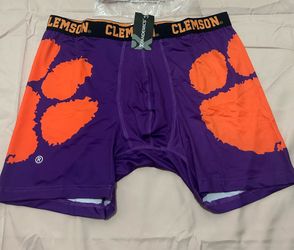 Men’s Boxers Compression Shorts Size Medium Purple NCAA Clemson University