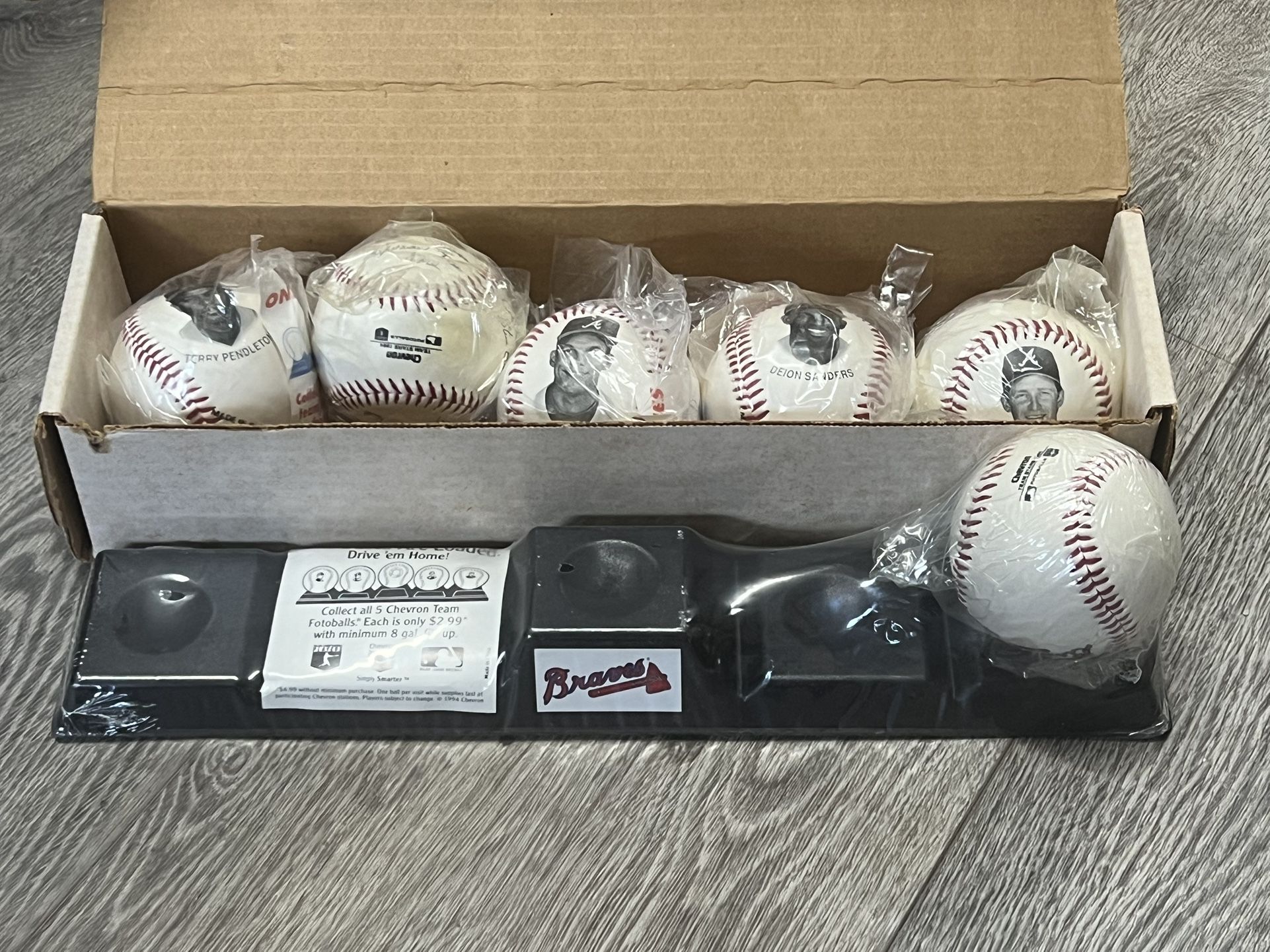 New 1993 Atlanta Braves Team Star Fotoballs Baseball Collection Set by Chevron Gas Station 