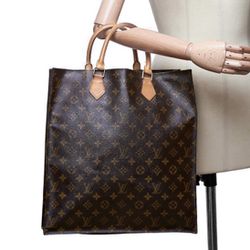 Louis Vuitton Sac Plat Tote In Monogram Canvas Leather 