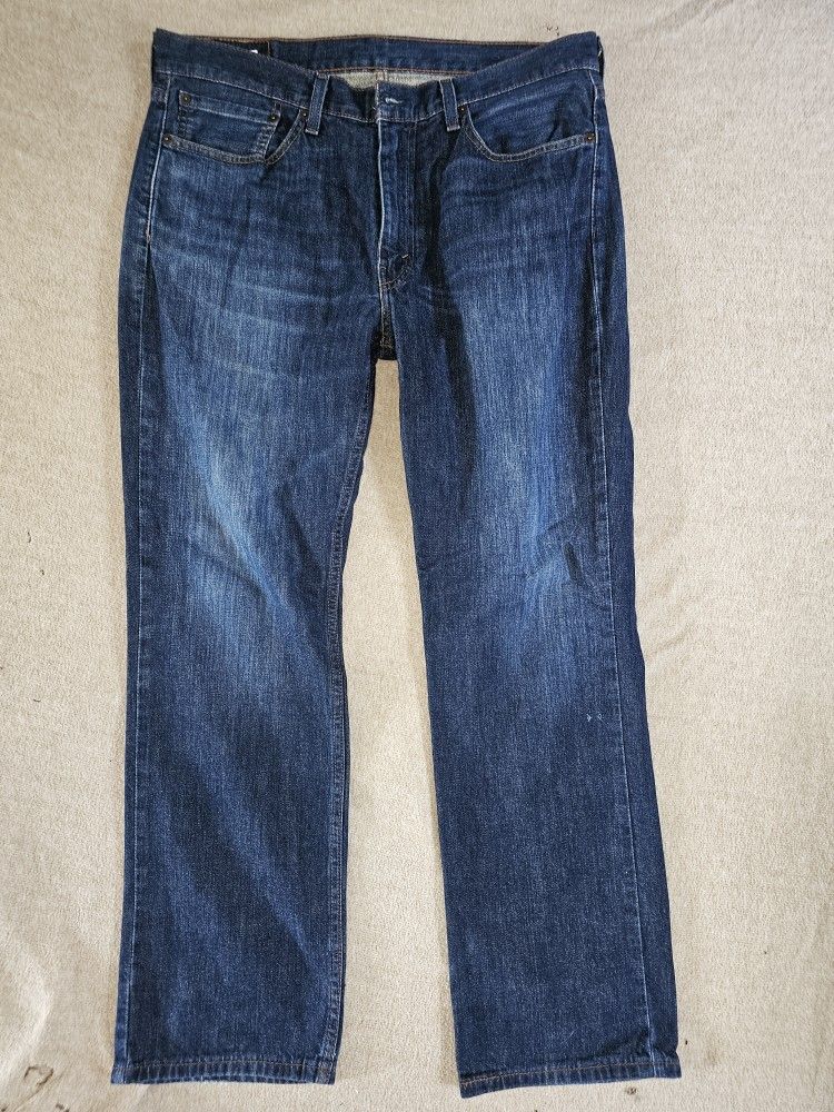 MEN LEVI JEANS 514 Tag 36x30 Straight Fit Blue Pants (contact info removed)