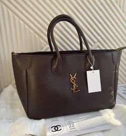 YSL Brown Leather Tote Bag Brand New