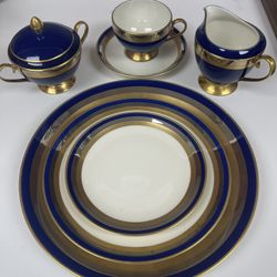 Dishes, Gorham Fine China, Cobalt Contessa